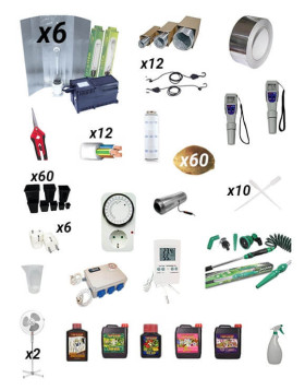 Cuarto cultivo 6 kits x 600W