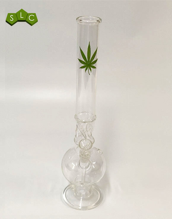 Bong Cristal Hojas Marihuana 20 cm