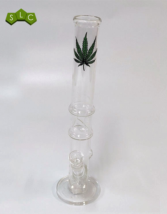 Bong Cristal Hojas Marihuana 20 cm