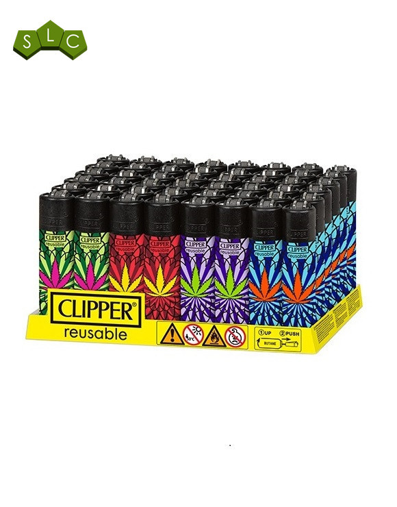 Caja Mecheros Clipper Hojas Marihuana