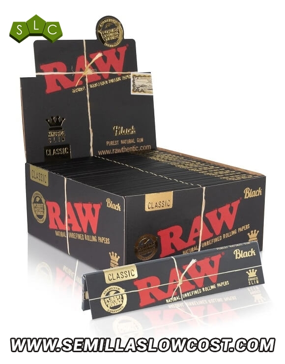 Papel RAW Black - Caja Negra - Normal y Extra-Largo - SemillasLowCost