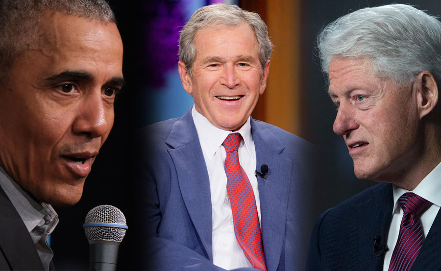 Barack Obama, George W. Bush y Bill Clinton