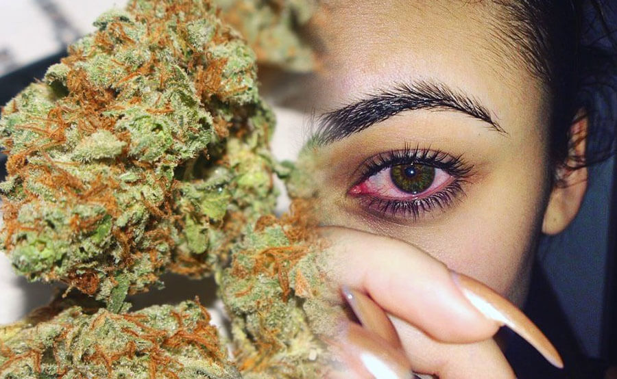 ojos rojos por marihuana