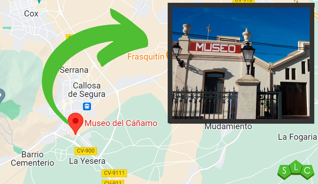 Mapa con la localización del museo del cáñamo en España
